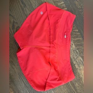 Lululemon Carnation red speed up 2.5 shorts